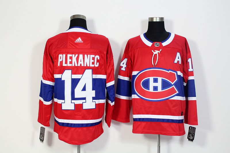 Men Montreal Canadiens 14 Plekanec Red Hockey Stitched Adidas NHL Jerseys
